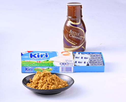 クリームチーズ、キャラメルパウダー、ビターキャラメル